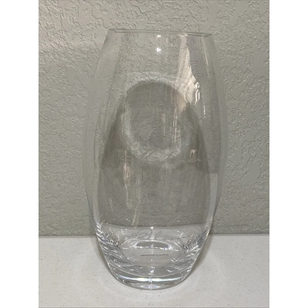 Etched Clear Glass Floral Vase Mother's Day 